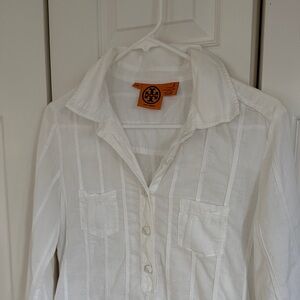 Tory Burch Cream Striped Blouse